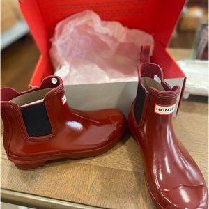 Fall Red Hunter Boots. New in box and never worn. Size 7